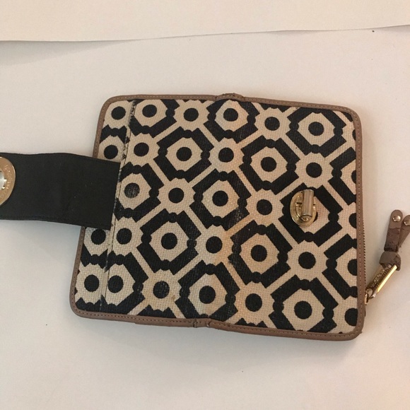 SPARTINA NATURAL LINEN LEATHER WALLET ORGANIZER - Picture 5 of 5